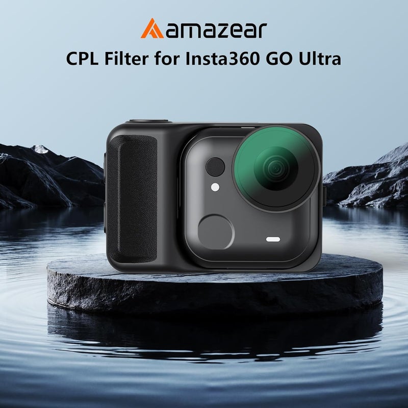 AMAZEAR CPL Filter for Insta360 GO Ultra Accessories, Insta 360 GO Ultra Circular Polarizing Lens to Reduce Glare & Enhance Colors, Screw-in Design, HD Optical Glass Pro Filter - Image 2